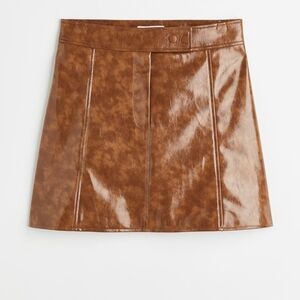 H&M brown A line mini skirt
